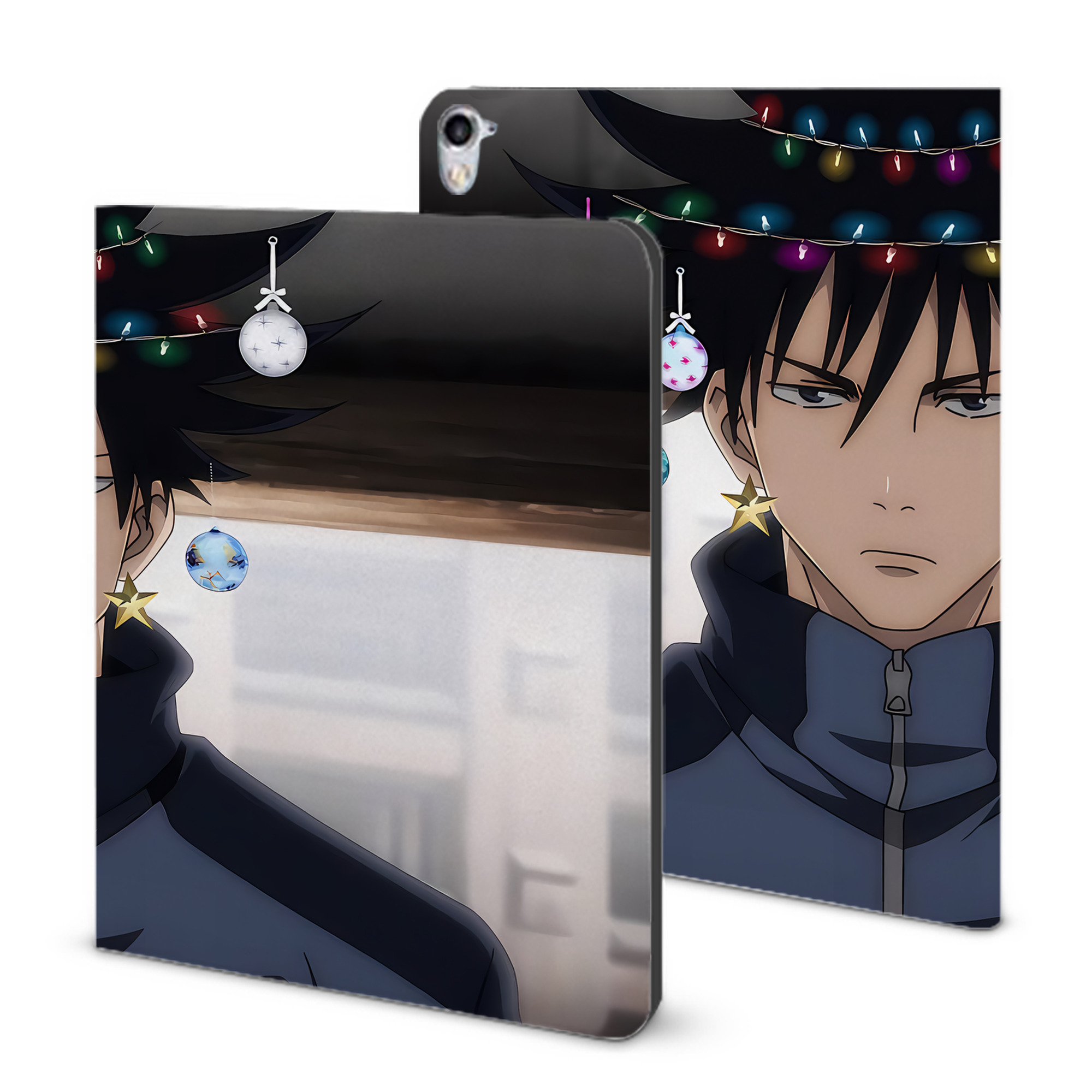 （画像用） 呪術廻戦 Jujutsu Kaisen IPad ケース ブック型 PUレザー TPU 耐衝撃 軽量 薄型 ペン収納なし 全面保護 IPad 各モデル対応